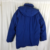 Vintage Hermans Goose Down Puffer Jacket Parka Mens L Cargo Pockets Navy Blue