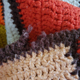 Vintage Crochet Afghan Large Patchwork Squares Blanket 70s Boho Hippie Bohemian