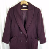 Vtg Forecaster Shawl Collar Double Breasted Wool Peacoat Womens 13 14 Burgundy