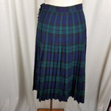 Vintage Aljean Canada Pleated 100% Wool Tartan Plaid Kilt Wrap Skirt Womens 28in