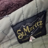 Vintage St. Moritz Moulton Fur Collar Jacket Aviator Flight Bomber Mens XL 50s