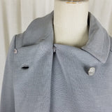 Vintage Mid Century Mod Double Breasted Woven Wool Swing Peacoat Cloak Womens S