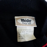 Vintage Meister 1/4 Zip Striped Ribbed Wool Knit Ski Outdoor Sweater Mens S USA
