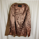 Vtg McQuade Brushed Leather Suede Collarless Coat Jacket Womens M L Piecework