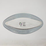 Global Views Oval Etched Clear Glass Grid Map Vase Portugal 10 in Weighted