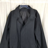 Vintage Chaps All Weather Trench Coat Placket Front Mens sz 44L Black 3/4 Length