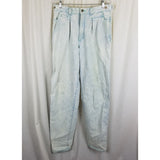 Vtg UnionBay Buckle Back High Waist Acid Bleached Jeans Blue Denim Womens 33 80s