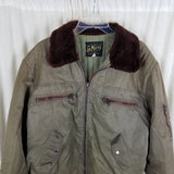Vintage St. Moritz Moulton Fur Collar Jacket Aviator Flight Bomber Mens XL 50s