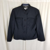 Vintage Talbots Collection Italian Fabric Cotton Tuxedo Blazer Jacket Womens 8