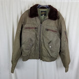 Vintage St. Moritz Moulton Fur Collar Jacket Aviator Flight Bomber Mens XL 50s