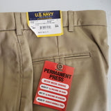 US Navy Creighton Military Uniform Khaki Pants Trousers Mens 38R Unfinished 80s
