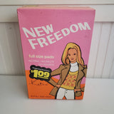 NOS New Freedom Kotex Beltless Maxi Pads 1973 Vintage Pink Box 30 Full Size RARE