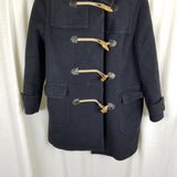 Vintage Lodenfry Loden Coat Wool Leather Toggle Closure Duffle Coat Peacoat Womens M L