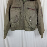 Vintage St. Moritz Moulton Fur Collar Jacket Aviator Flight Bomber Mens XL 50s