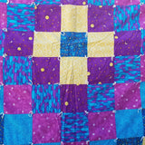 Vintage Handmade Trip Around The World Patchwork Quilt in a Day 82.5" x 59.5"