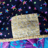 Vintage Handmade Trip Around The World Patchwork Quilt in a Day 82.5" x 59.5"