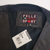 Vintage Pelle Sport Wyoming Snap Up Black Leather Biker Vest Waistcoat Mens sz M
