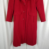 Vintage JG Hook Red Wool Half Belted Back Fit & Flare Peacoat Coat Womens S Demi