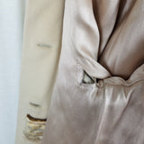Vintage Cashmere Mink 50s 60s Jackie O Mod MCM Wool Collarless Peacoat Womens 12