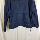 Vintage LL Bean Hooded Anorak Navy Blue Pullover Jacket Windbreaker Mens XL USA