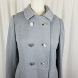 Vintage Mid Century Mod Double Breasted Woven Wool Swing Peacoat Cloak Womens S