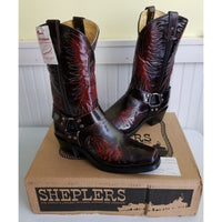 Sheplers Apple Eagle Embroidered Harness Cowboy Boots Mens 10 EE Texon Vikofome