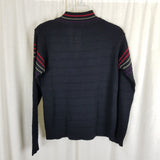 Vintage Meister 1/4 Zip Striped Ribbed Wool Knit Ski Outdoor Sweater Mens S USA