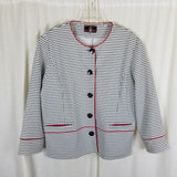 Designer Franz Mari Collarless Black & White Checked Blazer Jacket Womens 58 XL