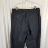 Vintage Gap Winter Wool Tweed Cuffed Pants Trousers Mens sz 34x32 Black Charcoal