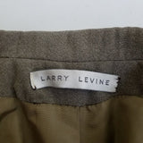 Vtg Larry Levine Twill Double Breasted Epaulets Maxi 80s Trench Coat Womens L