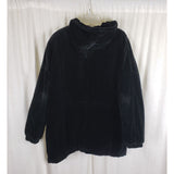 Vintage Larry Levine Black Velvet Hooded Short Coat Long Jacket Womens L Cinch