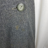 Vintage Handmade 1950s Wool Tweed Button Up Mod Dress Womens M L Charcoal Gray