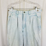 Vtg UnionBay Buckle Back High Waist Acid Bleached Jeans Blue Denim Womens 33 80s