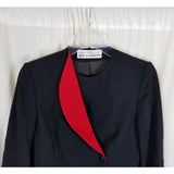 Vintage Bert Newman for Suitime Avant Garde Red Tuxedo Blazer Jacket Womens S