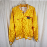 Vtg Whiskey Pete's Casino Yellow Satin Bomber Baseball Jacket Mens L 42 44 USA