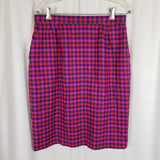 Vtg Evan Picone Houndstooth Wool Plaid Blazer Jacket Skirt Suit Set Womens sz 16