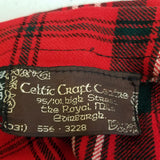 Vtg Celtic Craft Centre Red Tartan Plaid Kilt Skirt Wool Fringe Wrap Womens XS S