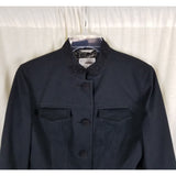 Vintage Talbots Collection Italian Fabric Cotton Tuxedo Blazer Jacket Womens 8