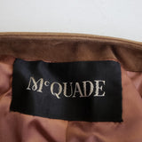 Vtg McQuade Brushed Leather Suede Collarless Coat Jacket Womens M L Piecework