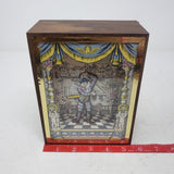 Vintage 1970s Reuge Swiss Music Box Menuet Mozart Dancing Harlequin Musical 7in