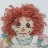 Vintage Handmade Raggedy Ann Rag Doll Outfit Dress Apron I Love You Heart