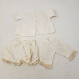 Vintage Antique Baby Doll Clothes Lot Pink Gingham Dress Skirt Pantaloons 18"