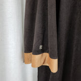Pierre Cardin Brown Velour Wrap Bath Robe Mens OS Striped USA Smoking Jacket 70s