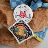 Vintage Vermont Teddy Bear Stuffed Plush Doll Toy Animal Jointed 17" 1993 USA