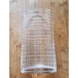 Global Views Oval Etched Clear Glass Grid Map Vase Portugal 10 in Weighted