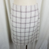 Linda Allard Ellen Tracy Plaid Tweed Angora Wool Skirt Womens sz 10 Short Pencil