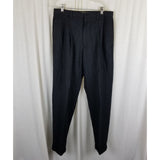 Vintage Gap Winter Wool Tweed Cuffed Pants Trousers Mens sz 34x32 Black Charcoal