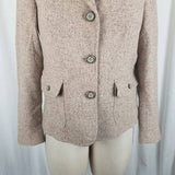 LL Bean Wool Silk Mottled Tweed Equestrian Riding Country Jacket Blazer Womens S