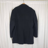 Vintage Jones New York Peacoat Winter Wool Overcoat Mens 44 Black Business