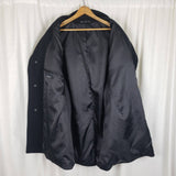 Vintage Jones New York Peacoat Winter Wool Overcoat Mens 44 Black Business